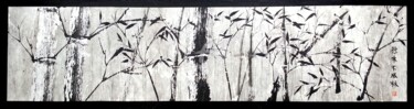 Peinture intitulée "Forêt de bambous..." par Catherine Mondoux (4INE), Œuvre d'art originale, Encre