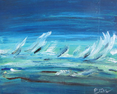 Peinture intitulée "Entre ciel et mer I…" par Peinturecath, Œuvre d'art originale, Acrylique