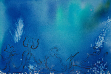 Peinture intitulée "Flore, Marjolaine……" par Peinturecath, Œuvre d'art originale, Aquarelle