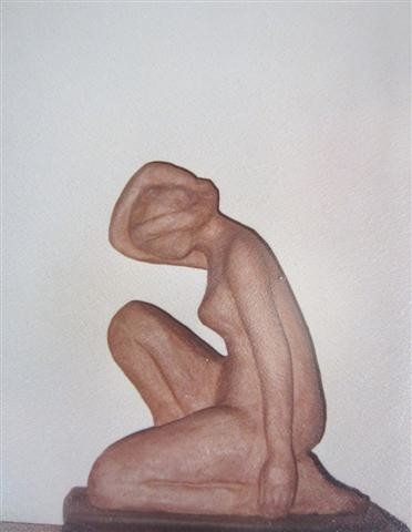Sculpture intitulée "Nu assis" par Catherine Petitjean-Dedieu, Œuvre d'art originale
