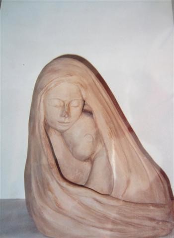 Sculpture intitulée "Maternité" par Catherine Petitjean-Dedieu, Œuvre d'art originale