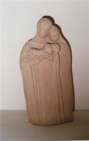 Sculpture intitulée "Nativité debout" par Catherine Petitjean-Dedieu, Œuvre d'art originale