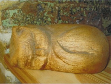 Sculpture intitulée "Minette endormie" par Catherine Petitjean-Dedieu, Œuvre d'art originale