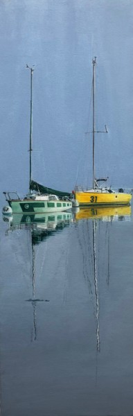 Peinture intitulée "Rance et reflets" par Catherine Porée, Œuvre d'art originale, Huile