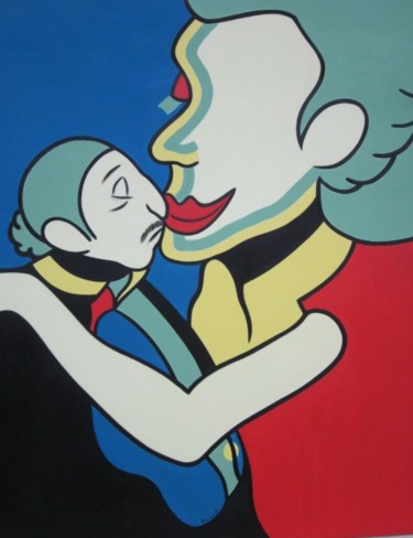 Peinture intitulée "le-baiser.jpg" par Katherine Ravard, Œuvre d'art originale, Acrylique
