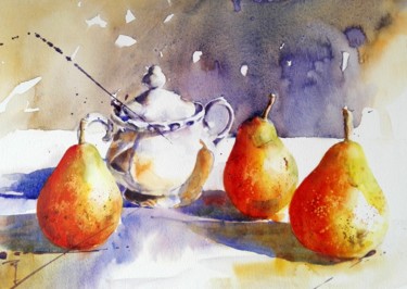 Painting titled "BELLE HELENE" by Catherine Rey, Original Artwork, Watercolor