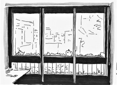 Desenho intitulada "fenêtre F1" por Catherine Rossi, Obras de arte originais, Tinta