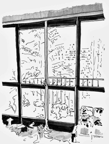 Dessin intitulée "fenêtre F3 B" par Catherine Rossi, Œuvre d'art originale, Encre