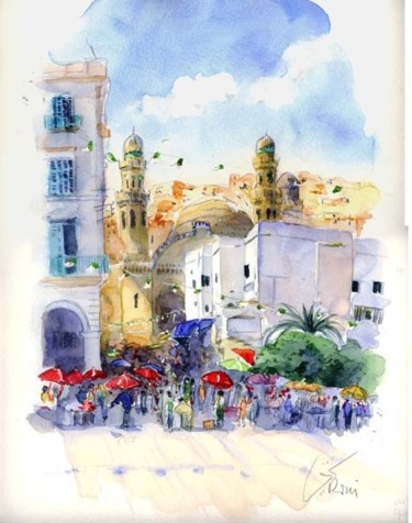 Peinture intitulée "Mosquée Ketchaoua e…" par Catherine Rossi, Œuvre d'art originale
