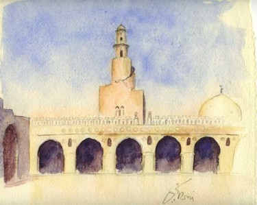 Peinture intitulée "Mosquée Ibn Touloun…" par Catherine Rossi, Œuvre d'art originale
