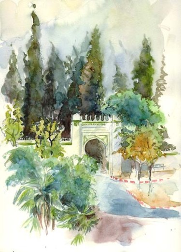 Peinture intitulée "Jardin d'éternité" par Catherine Rossi, Œuvre d'art originale