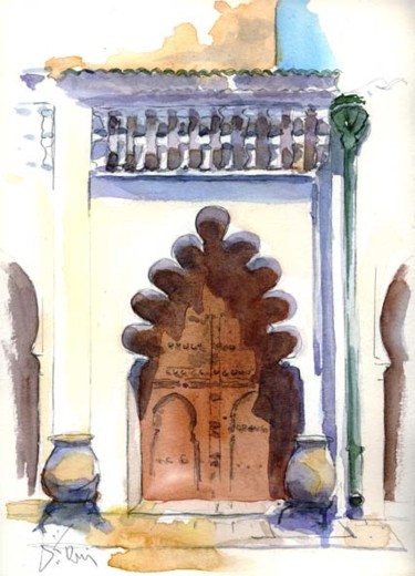 Pintura titulada "Grande mosquée inté…" por Catherine Rossi, Obra de arte original