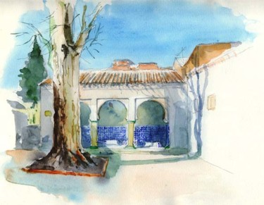 Schilderij getiteld "Mosquée sidi Brahim…" door Catherine Rossi, Origineel Kunstwerk