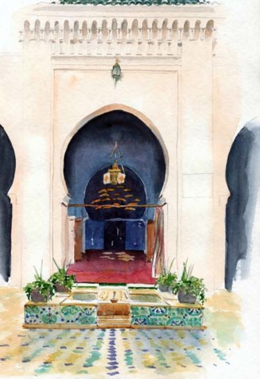 Malerei mit dem Titel "Mosquée sidi abu me…" von Catherine Rossi, Original-Kunstwerk