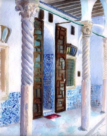 Malerei mit dem Titel "Alger, Dar El-hamra" von Catherine Rossi, Original-Kunstwerk