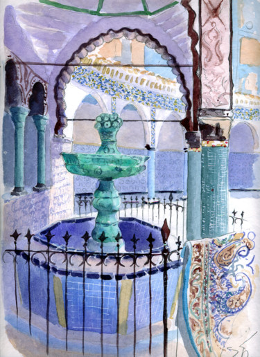Peinture intitulée "Oran, fontaine de l…" par Catherine Rossi, Œuvre d'art originale