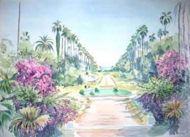 Malerei mit dem Titel "Alger Jardin El Ham…" von Catherine Rossi, Original-Kunstwerk