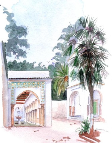 Peinture intitulée "Villa Abd El Tif 2" par Catherine Rossi, Œuvre d'art originale