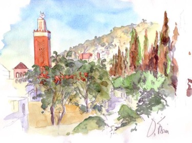 Malerei mit dem Titel "La mosquée Sidi Sen…" von Catherine Rossi, Original-Kunstwerk