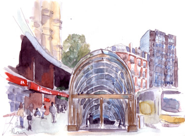 Painting titled "Bilbao Plaza Circul…" by Catherine Rossi, Original Artwork