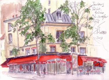 Painting titled "carrefour-faubourg-…" by Catherine Rossi, Original Artwork