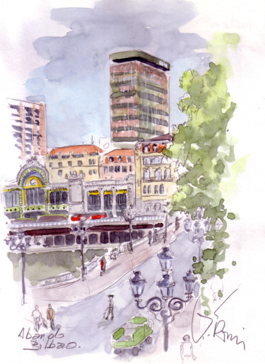 Painting titled "Bilbao, Abando et l…" by Catherine Rossi, Original Artwork