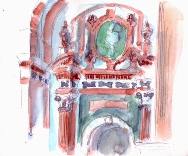 Painting titled "Façade de l'Evêché…" by Catherine Rossi, Original Artwork