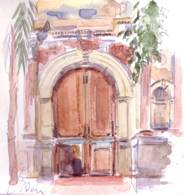 Ζωγραφική με τίτλο "catedral-puerta.jpg" από Catherine Rossi, Αυθεντικά έργα τέχνης