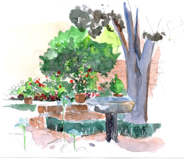 Pintura titulada "Màlaga, patio, Alca…" por Catherine Rossi, Obra de arte original