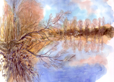 Malerei mit dem Titel "les-etangs-de-verma…" von Catherine Rossi, Original-Kunstwerk