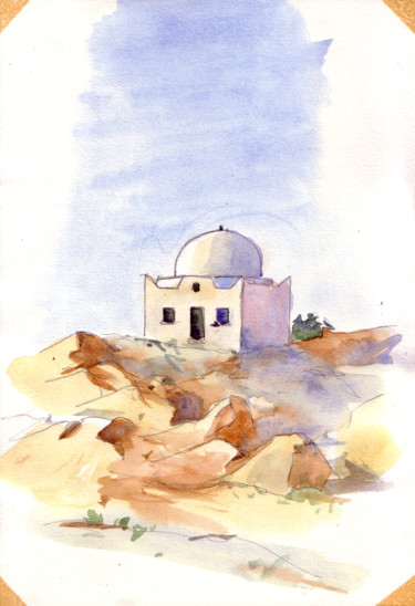 Painting titled "marabout 2" by Catherine Rossi, Original Artwork, Watercolor