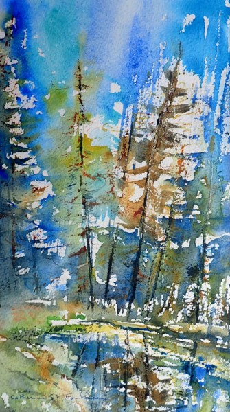 Painting titled "clarté" by Catherine Saint Fontaine, Original Artwork, Watercolor