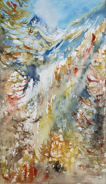 Peinture intitulée "quand tout coule de…" par Catherine Saint Fontaine, Œuvre d'art originale, Aquarelle