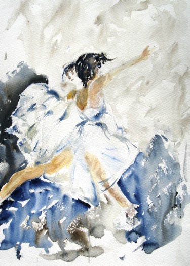 Painting titled "danse !" by Catherine Saint Fontaine, Original Artwork, Watercolor