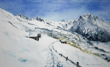 Painting titled "vers Cotter, Dent B…" by Catherine Saint Fontaine, Original Artwork, Watercolor