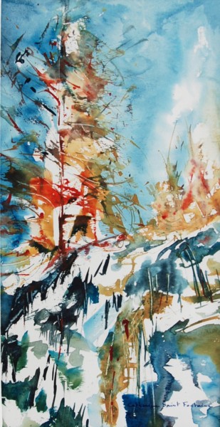 Peinture intitulée "Intensité" par Catherine Saint Fontaine, Œuvre d'art originale, Aquarelle