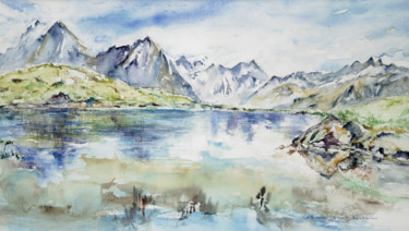 绘画 标题为“lac de tsaté, val d…” 由Catherine Saint Fontaine, 原创艺术品, 水彩