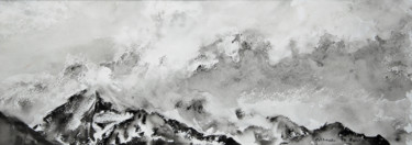 Pintura intitulada "la montagne vivante" por Catherine Saint Fontaine, Obras de arte originais, Aquarela