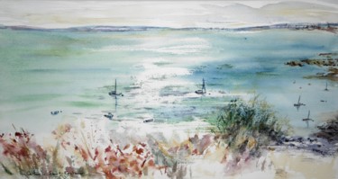 Painting titled "Cancale" by Catherine Saint Fontaine, Original Artwork, Watercolor