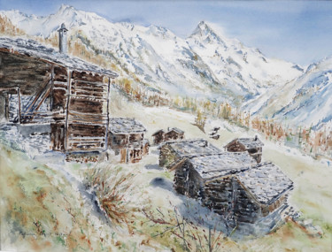 Painting titled "Seppec, fonte des n…" by Catherine Saint Fontaine, Original Artwork, Watercolor