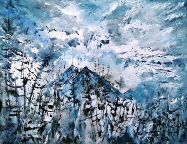 Painting titled "Turbulences, Veisiv…" by Catherine Saint Fontaine, Original Artwork, Watercolor