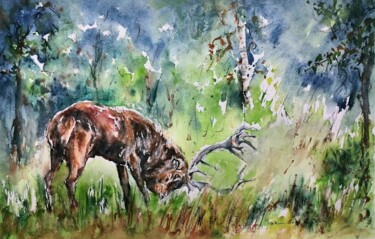 Painting titled "libre" by Catherine Saint Fontaine, Original Artwork, Watercolor
