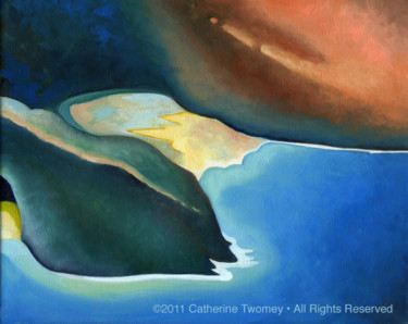 Painting titled "Kauai Coastline Pth…" by Catherine Twomey, Original Artwork, Oil