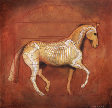 제목이 "Da Vinci Horse in P…"인 미술작품 Catherine Twomey로, 원작, 기름