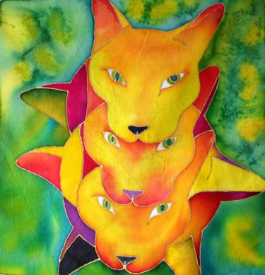 Painting titled "Psychedelic Cat Ser…" by Cat, Original Artwork