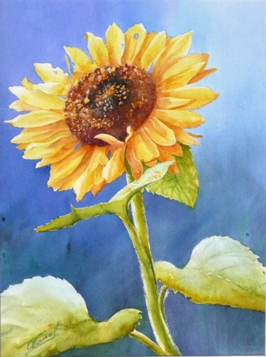 Painting titled "une irrésistible at…" by Catherine Vanel, Original Artwork, Watercolor