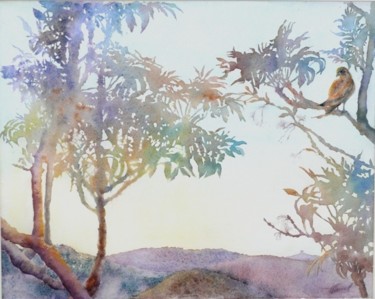 Peinture intitulée "l'heure sereine" par Catherine Vanel, Œuvre d'art originale, Aquarelle