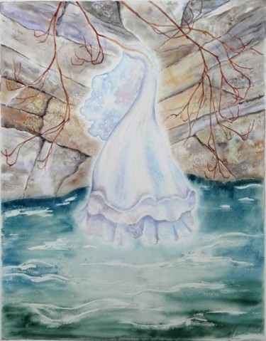 Pintura intitulada "frivole fille du fr…" por Catherine Vanel, Obras de arte originais
