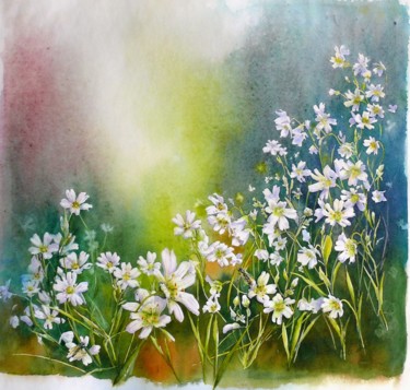Petite cantate du sous-bois Peinture intitulée "Petite cantate du s…" par Catherine Vanel, Œuvre d'art originale, Aquarelle