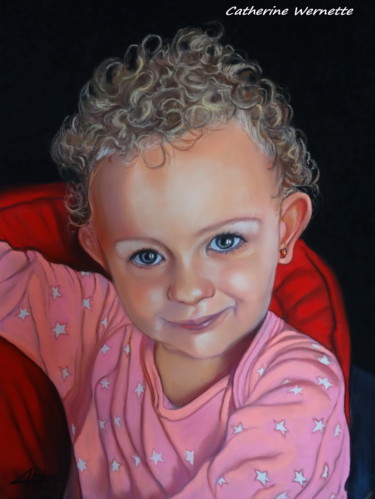 Drawing titled "MARIE" by Catherine Wernette, Original Artwork, Pastel